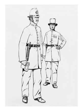 Police Uniforms From The Period 1863- 1865 by Metropolitan Police Pricing Limited Edition Print image