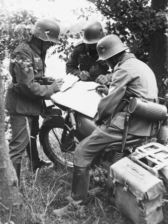 German Dispatch Riders Prior To World War Ii by Robert Hunt Pricing Limited Edition Print image