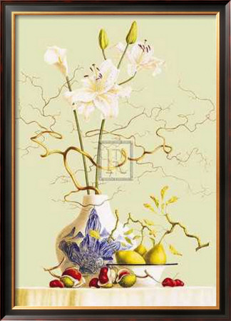 Still Life With Chinese Vase And Flowers by R. Verkerk Pricing Limited Edition Print image
