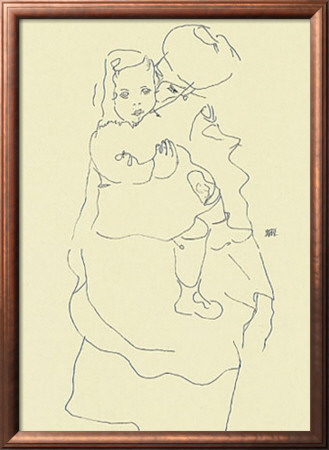 Mother With Child by Egon Schiele Pricing Limited Edition Print image