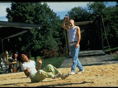 Aunjanue Ellis And Patrick Stewart During Rehearsal Of The Tempest At Delacorte Theater by Albert Ferreira Pricing Limited Edition Print image