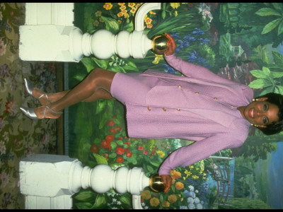 Tv Talk Show Host Rolonda Watts Wearing Lavender Skirt Suit At Unidentified Function by Dave Allocca Pricing Limited Edition Print image