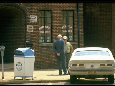 Senator Sam Ervin Speaking With Unidentified Man On A Street In Morganton, Nc by Gjon Mili Pricing Limited Edition Print image