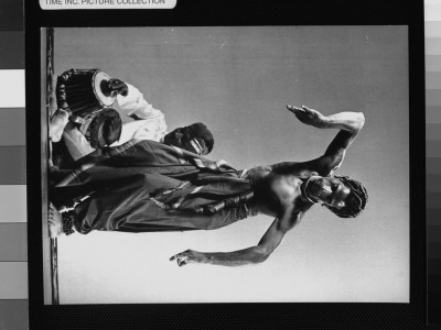 Asian Indian Dancer Bupesh Guaj Performing Accompanied By Native Drummer by Gjon Mili Pricing Limited Edition Print image