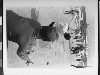 American G.I.S Playing Baseball With Dominican Children In Street by Jack Lartz Pricing Limited Edition Print image