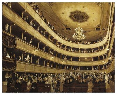The Auditorium Of The Old Castle Theatre, Vienna by Auguste Macke Pricing Limited Edition Print image