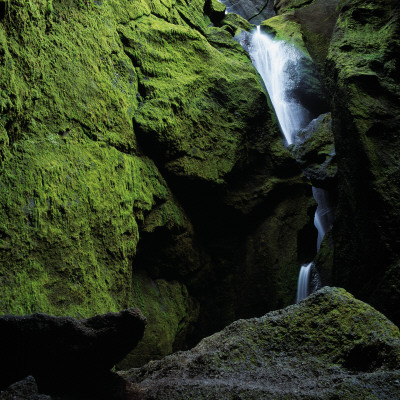 Waterfall And Mossy Cliffs, Iceland by Thorsten Henn Pricing Limited Edition Print image