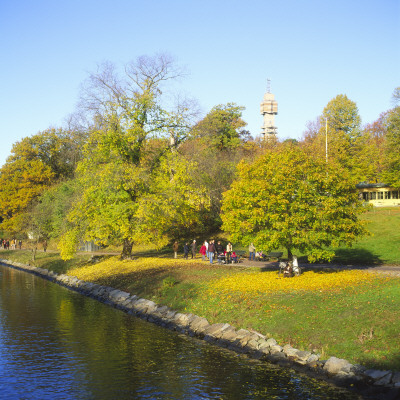 Tourists Walking At A Lakeside by Per-Erik Adamsson Pricing Limited Edition Print image