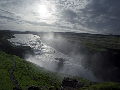 Water Flowing Through A Landscape, Gullfoss Falls, Iceland by Atli Mar Pricing Limited Edition Print image