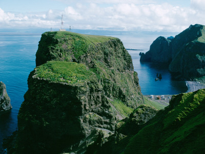 High Angle View Of Rock Formations Along The Sea, Vestmannaeyjar, Iceland by Gunnar Hannesson Pricing Limited Edition Print image