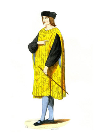 Louis Xii, King Of France, Wearing Pleated Robes And Holding A Cane by Aubrey Beardsley Pricing Limited Edition Print image