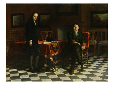 Tsar Peter I Of Russia (Peter The Great) With His Son Alexei by Gustave Dore Pricing Limited Edition Print image