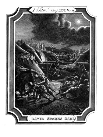 David Spares Saul's Life, But Takes His Spear And Water Jug by Gustave Dore Pricing Limited Edition Print image