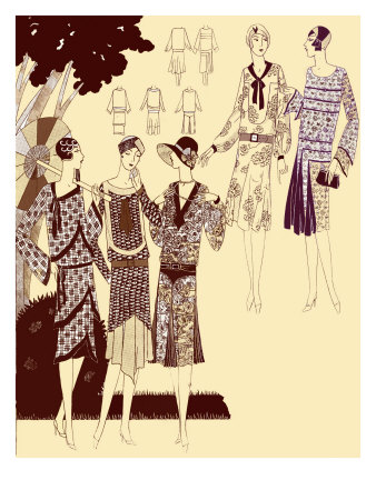 Printed Fashion Dresses In The Late 1920S by Byam Shaw Pricing Limited Edition Print image