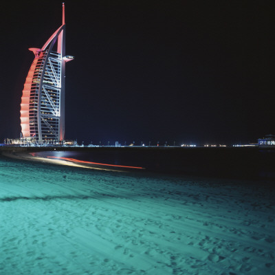 Burj Al Arab Hotel, Dubai, Night Time Exterior by James Balston Pricing Limited Edition Print image