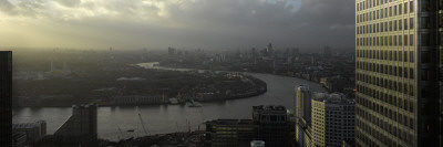 Panoramic View Of London Docklands And The River Thames - Looking Towards Rotherhithe And City by Richard Bryant Pricing Limited Edition Print image