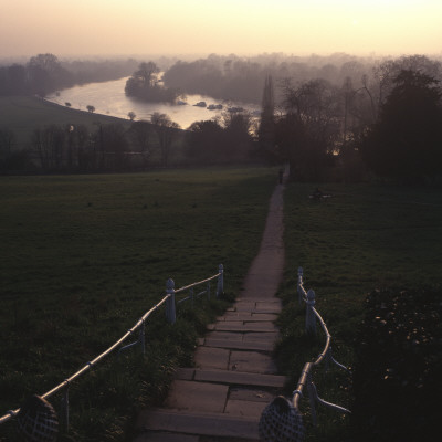 View Of The River Thames From Richmond Hill, Late Afternoon In Spring by Richard Turpin Pricing Limited Edition Print image