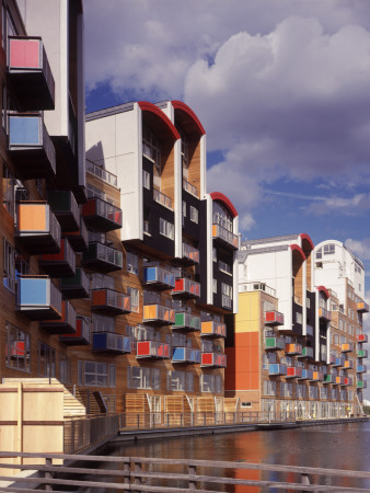 Millennium Village Phase 1A, Greenwich London, Closer View Of Colourful Facade, Epr Architects Ltd by Charlotte Wood Pricing Limited Edition Print image