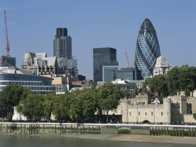 The Gherkin, Swiss Re Building, 30 St Mary Axe, City Of London, 1997-2004 by David Mark Soulsby Pricing Limited Edition Print image