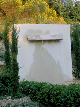 La Chabaude, France: Designer Scott Stover: Modern Water Feature On Hillside by Clive Nichols Pricing Limited Edition Print image