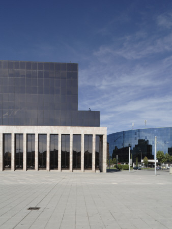 Facade Of Edificio De Usos Multiples - Council Building With Europe Building, Leon, Spain by David Borland Pricing Limited Edition Print image