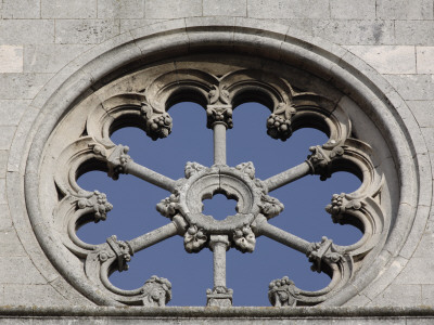 Circular Window On Pediment Of West Facade Of Cathedral - Catedral, Leon, Spain by David Borland Pricing Limited Edition Print image