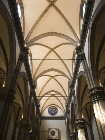 View Along The Nave To The Astronomical Clock, Duomo, Florence, Italy by David Clapp Pricing Limited Edition Print image