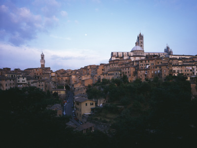 Siena, Tuscany, Italy, View Of City With Cathedral Rising Above Rooftops by Ian Lambot Pricing Limited Edition Print image