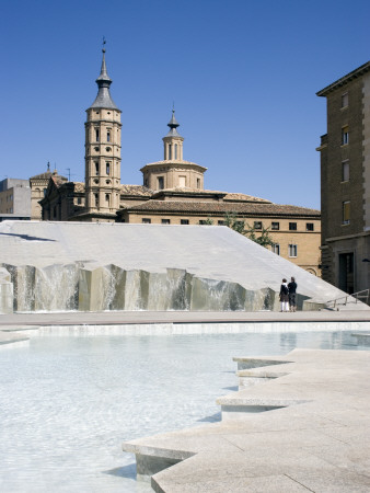 Hispanidad Fountain And The Church Of San Juan De Los Panetes, Zaragoza by G Jackson Pricing Limited Edition Print image