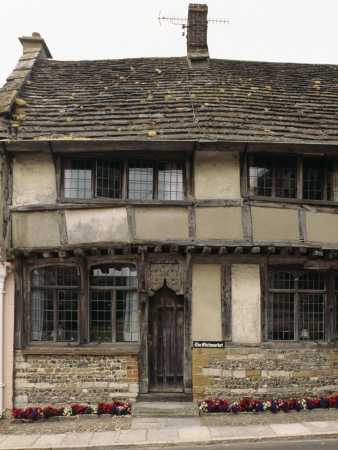 Timber-Framed House (Box Frame Type With Jetty) On Abbey Street, Cerne Abbas, Dorset by Kim Sayer Pricing Limited Edition Print image