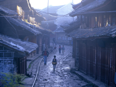 Lijiang Old Town, Yunnan Province - View Down Cobbled Street by Marcel Malherbe Pricing Limited Edition Print image