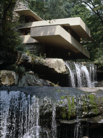 Fallingwater, Bear Run, Pennsylvania, 1935 - 1939, Exterior, Architect: Frank Lloyd Wright by Martin Jones Pricing Limited Edition Print image