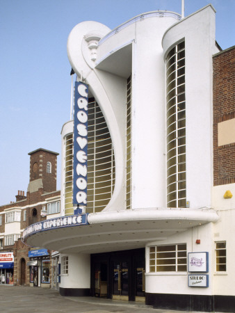 Grosvenor Cinema, Rayners Lane, London, Nw, 1936, Entrance, Architect: F, E, Bromige by Martin Jones Pricing Limited Edition Print image