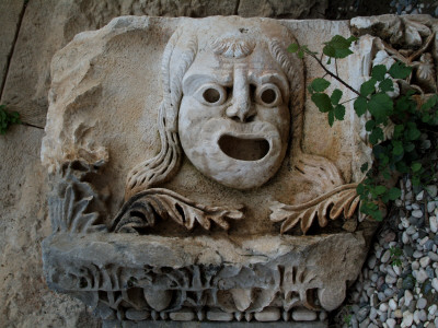 Frieze Of Stone Mask From Ancient Theatre, Myra by Natalie Tepper Pricing Limited Edition Print image