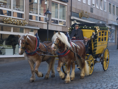 Royal Post Carriage, Christkindelsmarkt (Christ Child's Or Christmas Market), Nuremberg, Germany by Natalie Tepper Pricing Limited Edition Print image