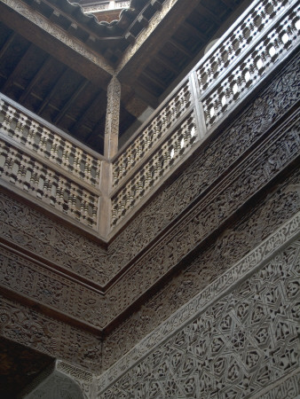 Ali Ben Youssef Medersa (Ancient Koranic School), Marrakech, 1565, Courtyard Detail by Natalie Tepper Pricing Limited Edition Print image