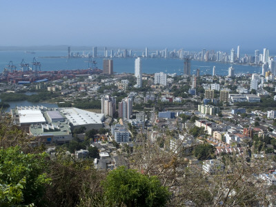 View Over The Modern City From The Convento Santa Cruz La Popa, Cartagena, Colombia by Natalie Tepper Pricing Limited Edition Print image