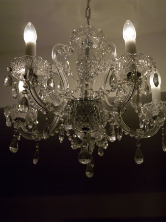 Cut Glass Chandelier by Olwen Croft Pricing Limited Edition Print image