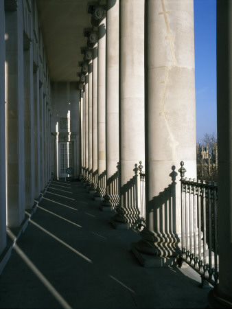 Nobel House, London, Outside Balcony - Columns And Railings Outside Corporate Headquarters Building by Richard Bryant Pricing Limited Edition Print image