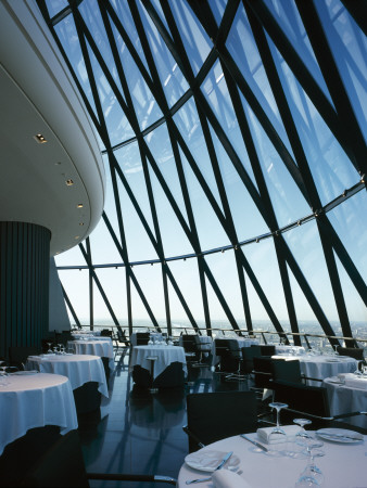 30 St Mary Axe, The Gherkin, City Of London, 1997 - 2004: Restaurant by Richard Bryant Pricing Limited Edition Print image