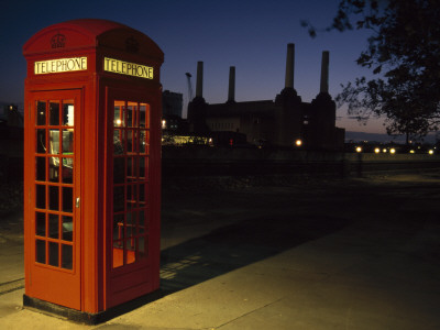 Red Telephone Box And Battersea Power Station, London, Architect: Sir Giles Gilbert Scott by Richard Turpin Pricing Limited Edition Print image
