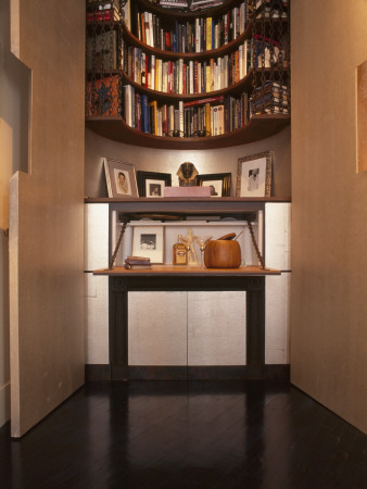 New York Loft, Storage Area With Bookshelves And Desk In Alcove by Richard Powers Pricing Limited Edition Print image