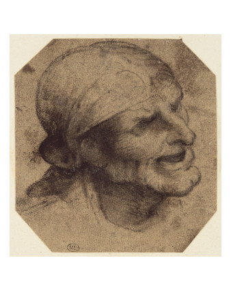 Tete Grimacante, Coiffee D'un Calotte by Leonard De Vinci Pricing Limited Edition Print image