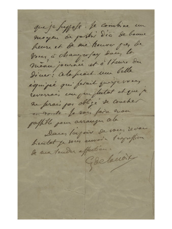 Lettre Autographe A Josephine De Forget by Eugene Delacroix Pricing Limited Edition Print image