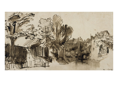 Vue Du Canal Dit Singel A Amersfoort, Dans La Province D'utrecht by Rembrandt Van Rijn Pricing Limited Edition Print image