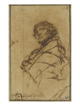 Homme Enveloppé D'un Manteau, Coiffé D'une Toque, À Mi-Corps by Rembrandt Van Rijn Pricing Limited Edition Print image