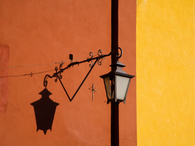 Street Lantern And Shadow, San Miguel De Allende, Guanajuato State, Mexico by Julie Eggers Pricing Limited Edition Print image