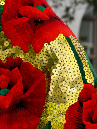 Red And Gold Sequin Cape, Santa Barbara Dancers by Eloise Patrick Pricing Limited Edition Print image