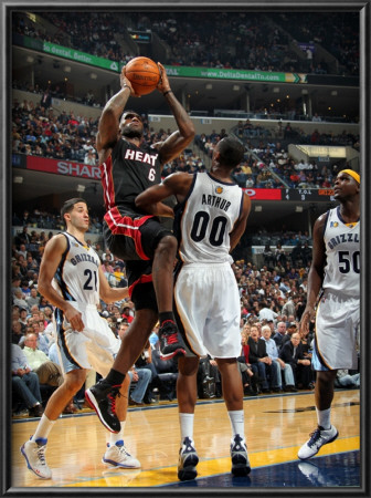 Miami Heat V Memphis Grizzlies: Lebron James And Darrell Arthur by Joe Murphy Pricing Limited Edition Print image