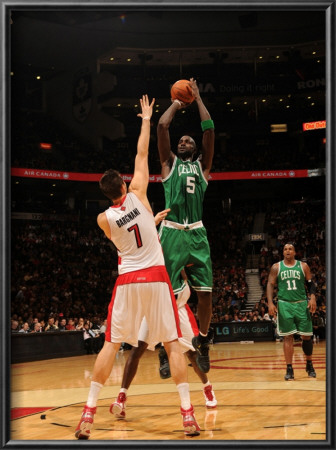 Boston Celtics V Toronto Raptors: Kevin Garnett And Andrea Bargnani by Ron Turenne Pricing Limited Edition Print image